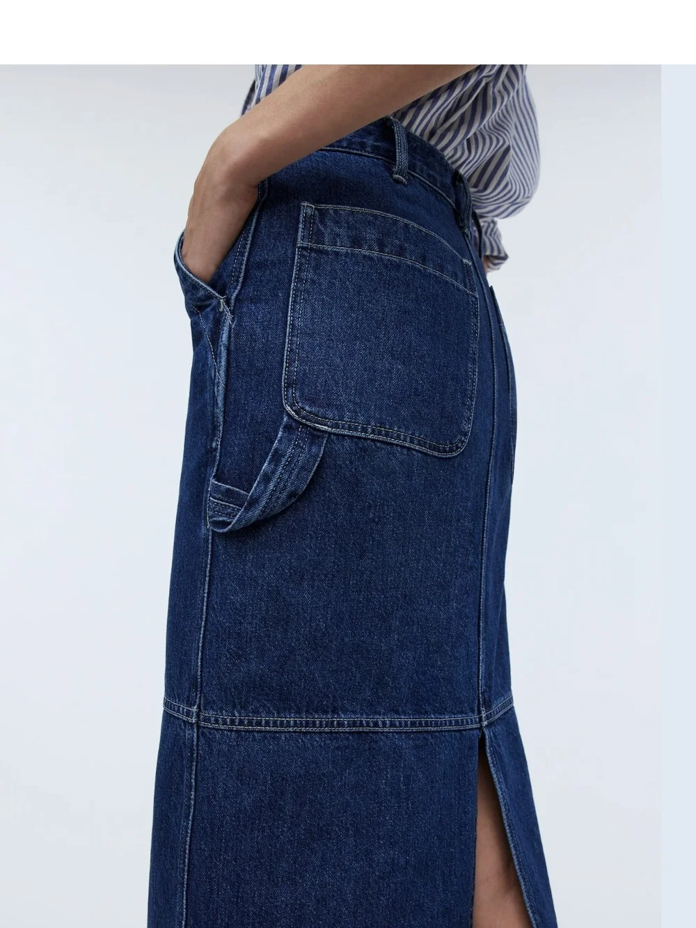 Madewell Denim Carpenter Maxi Skirt In Handlon Wash
